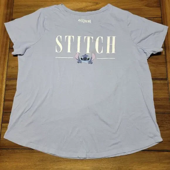 Disney Stitch Grey & Lavender PJ / Lounge Set - Size 1XL - Picture 2 of 8